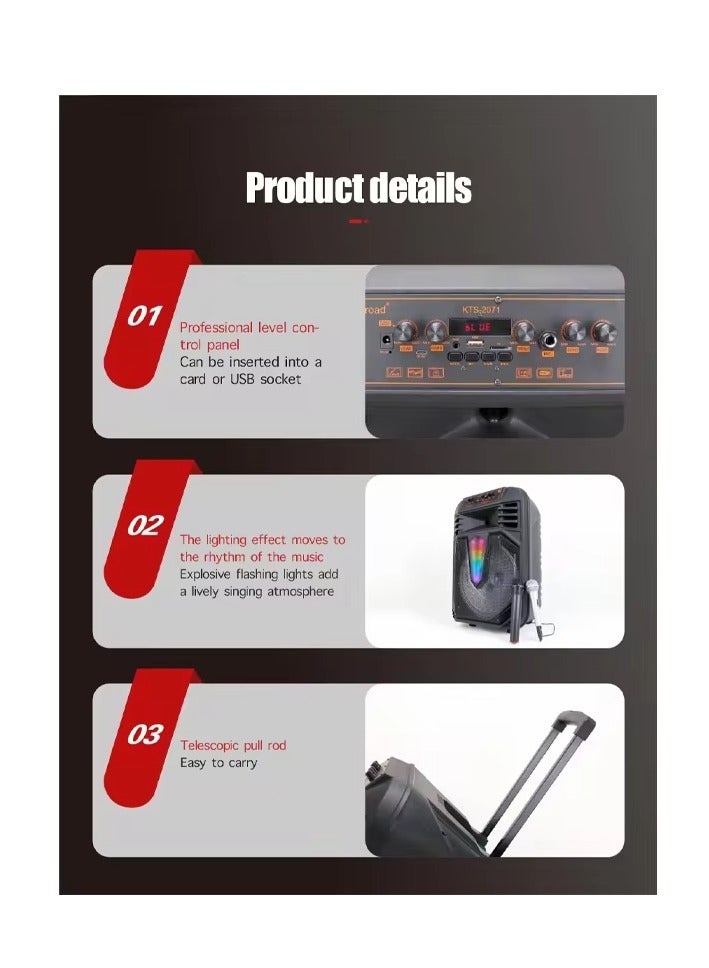 قريت نايس مكبر صوت لاسلكي يعمل بتقنية البلوتوث يحتوي على راديو FM , مدخل ذاكرة TF ,مدخل USB , مدخل ميكروفون بطارية قابلة للشحن - Image 5