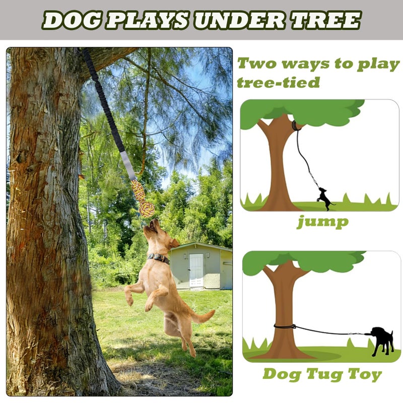 SailStart Dog Bungee Tug Toy with Steel Stake & 2 Chew Balls, 6.8ft Stretch Rope tug Toy - Tether Tug for Large/Medium/Small Dogs - Outdoor/Outside Dog Tug of War Toy (Lawn/Tree Use) - Image 5