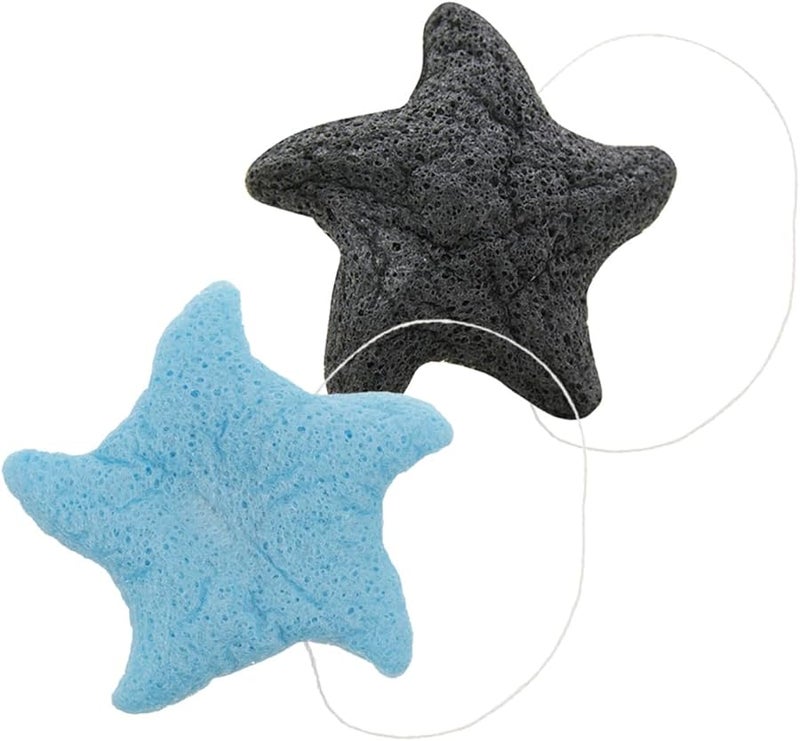 Exfoliating Body Scrubber Set Soft Shower Sponge For Gentle Cleaning And Back Washing Blue Dark Gray - Image 1