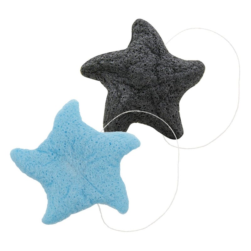 Exfoliating Body Scrubber Set Soft Shower Sponge For Gentle Cleaning And Back Washing Blue Dark Gray - Image 2