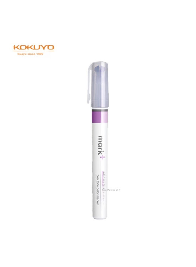 كوكويو Kokuyo المستورد Mark+ الإصدار المحدد مظلل مزدوج الطرف قلم تمييز نقاط الامتحان الأرجواني 1 قطعة Pm-mt100v - Image 4