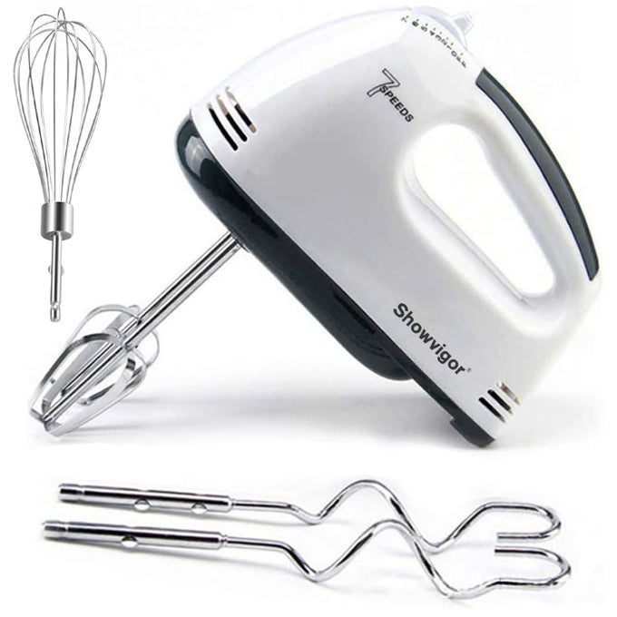 ELECTRIC HAND MIXER 7 ADJUSTABLE SPEED 180W HANDHELD MIXER ELECTRIC WHISK WITH 5 STAINLESS STEEL ACCESSORIES TURBO BOOSTSELFCONTROL SPEED EJECT BUTTON FOOD BEATER FOR CAKES EGGS
