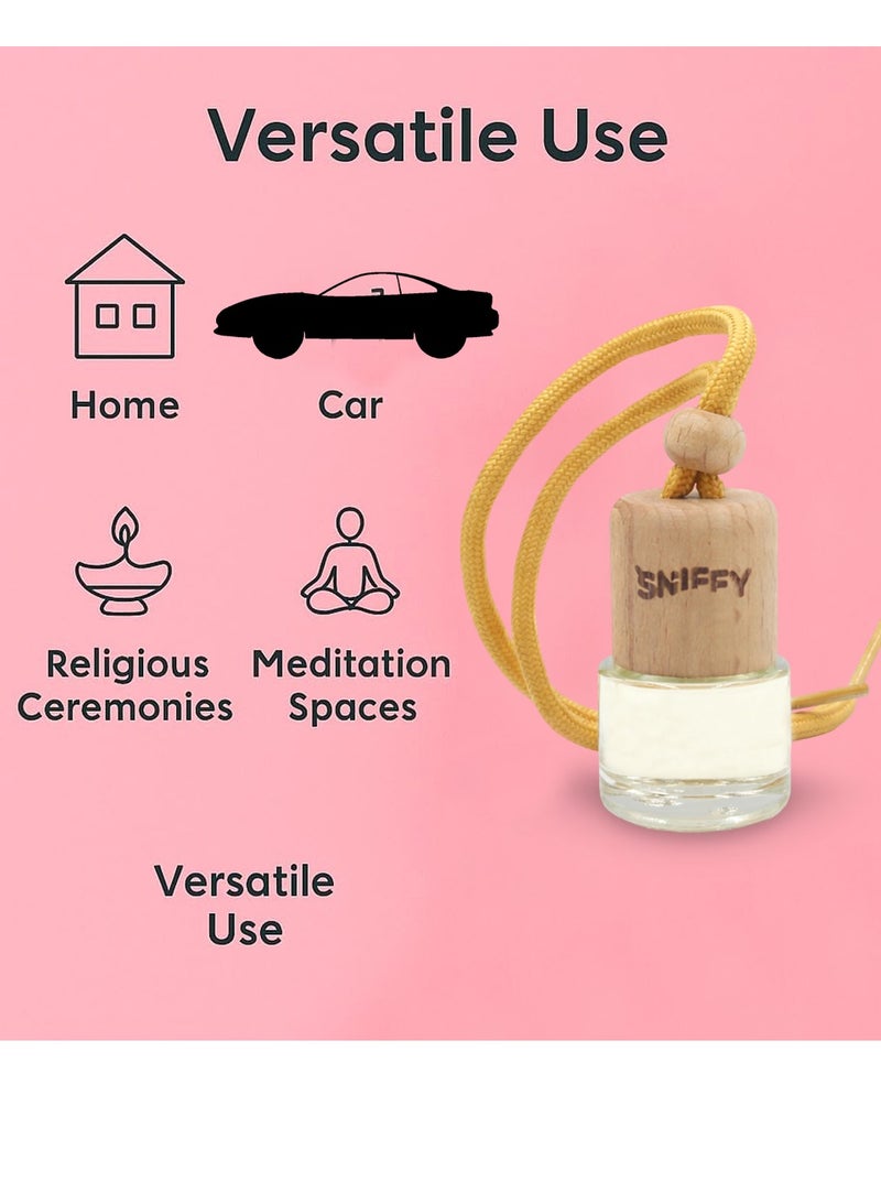 Sniffy Bubble Gum Car Air Freshener – Hanging Wooden Diffuser Bottle, Long-Lasting Auto Interior Fragrance, Stylish Rearview Mirror Scent Accessory - Image 2