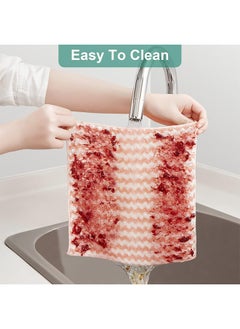 Lemon 20Pcs Microfiber Cleaning Rag, Dish Towels, Super Absorbent Streak Cleaning Cloths, Reusable Multi Scouring Towel Pads for Kitchen, Bathroom 20x20 CM( Pink)  - Image 3