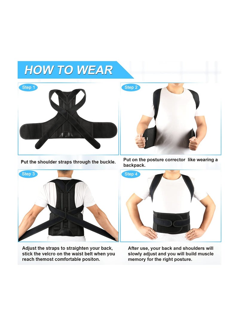 SYOSI Posture Corrector for Men&Women, KASTWAVE Back Brace for Back Lumbar Support and Upright Back  Breathable Back Straightener Posture Improve and Neck Shoulders Pain Relieve, Large ( Waist 36 - 41Inch )  - Image 5