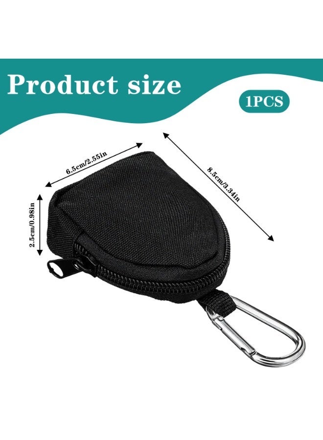 Mini Black Nylon Coin Purse Keychain, Portable Storage Pouch for Earbuds Car Key Backpack Decor - Image 2