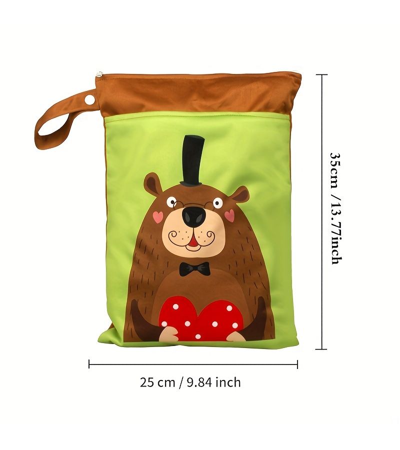 Sloth Washable Diaper Nappy Bag Wet Clothes Animal Printed Fashion Travel Makeup Storage Bag With Two Zippers - Image 2