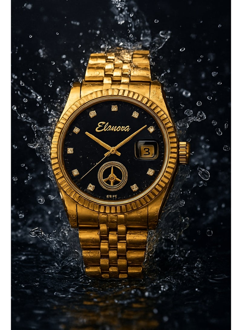 Elanova Men's Quartz Analog Wrist Watch with Stainless Steel Band - Model EL91 - Image 4