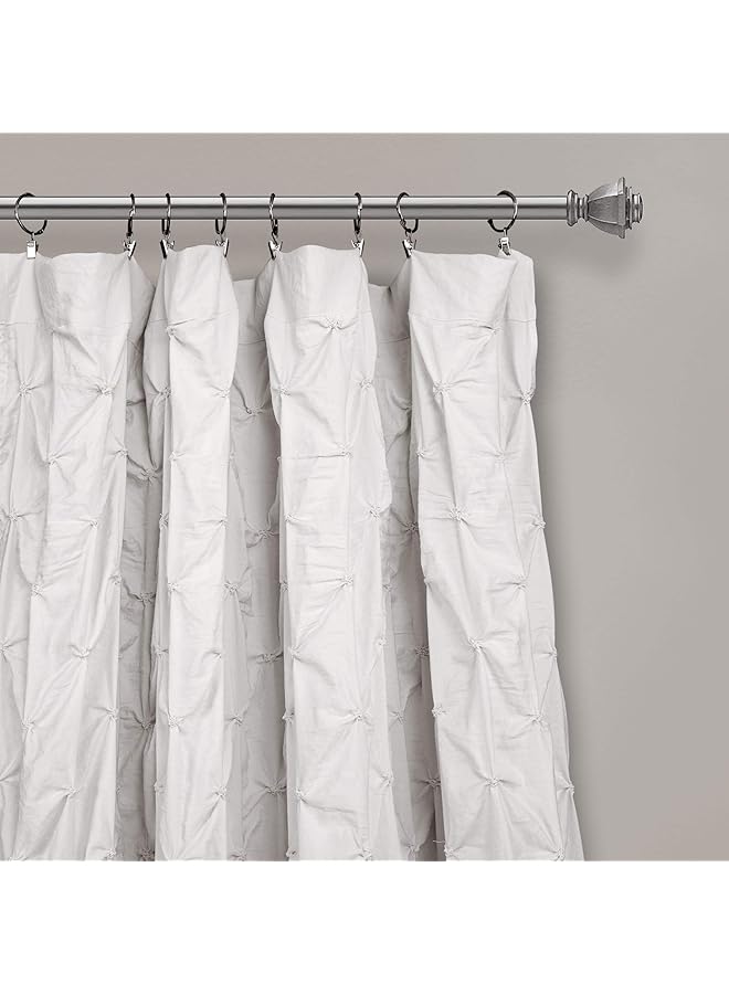 erorex Ravello Pintuck Window Curtain Panel Single 52 Inch W X 84 Inch L White Luxe Pintuck Embellishment Chic Textured Design Traditional Glam And Farmhouse Window Decor - Image 2