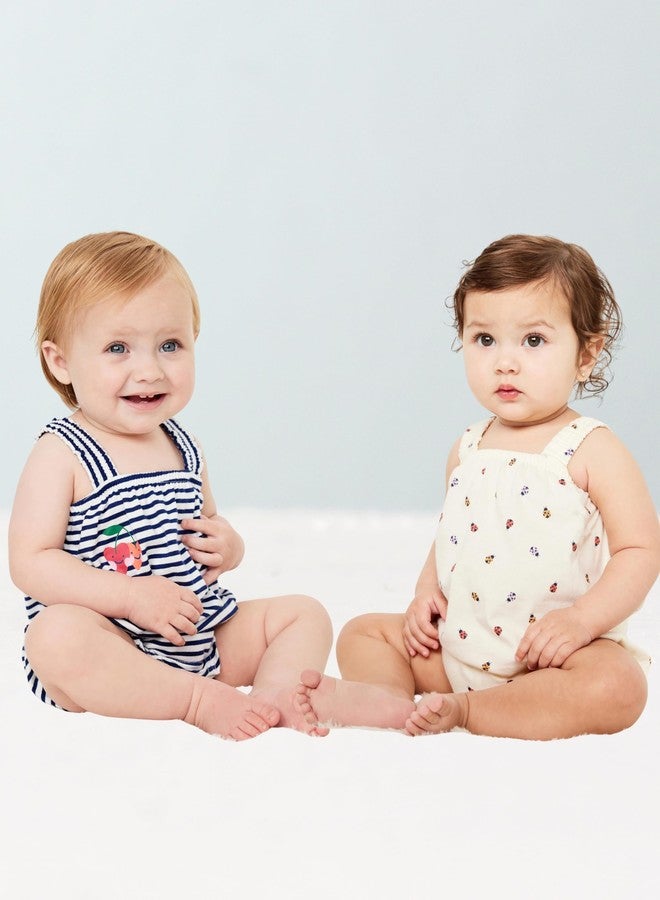 TuddyBuddy 100% Cotton Multicolor Sleeveless Camisole Rompers/Bodysuits for Baby Girl (Pack of 4, 9-12 Months) - Image 2