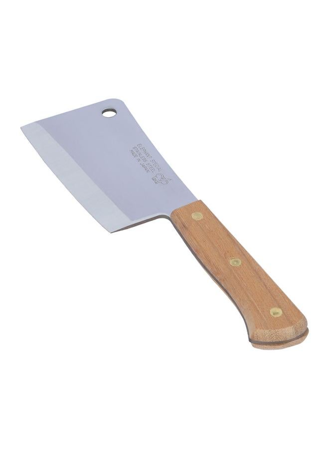 Alsaif Stainless Steel Cleaver 6 Inches Wooden Handle Wooden - Image 1