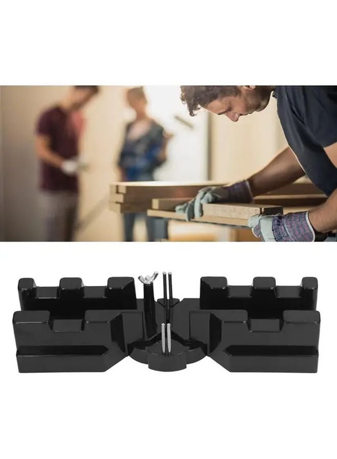 2 في 1 أداة قياس وقص الزوايا مع مثبت زوايا ومنقلة باللون الأسود - Image 2