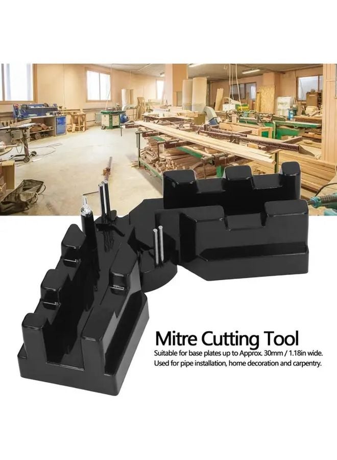 2 في 1 أداة قياس وقص الزوايا مع مثبت زوايا ومنقلة باللون الأسود - Image 4