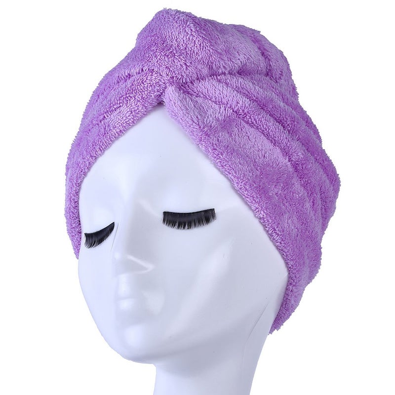 YYXR Microfiber Quick Drying Hair Towel Wrap Super Absorbent Drastically Reduce Hair Drying Time2pack rose purple - Image 4