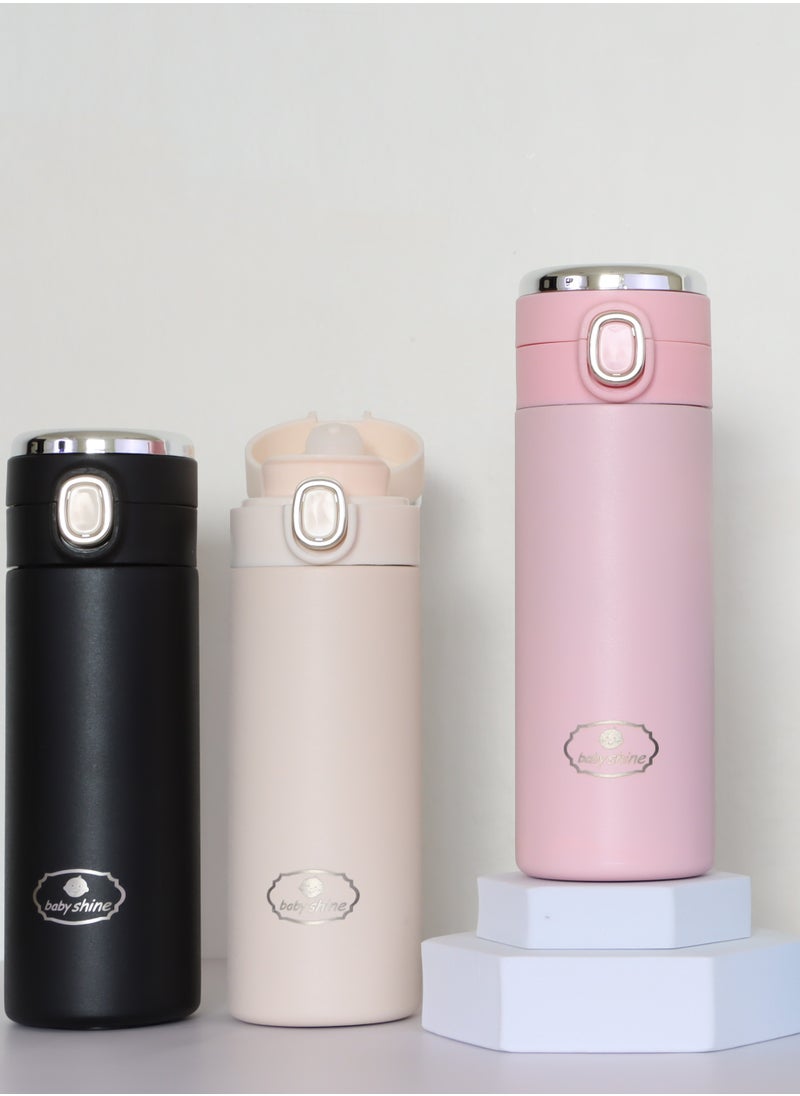BABY SHINE - Stainless Steel Vacuum Cup 500ml Beige - Image 1