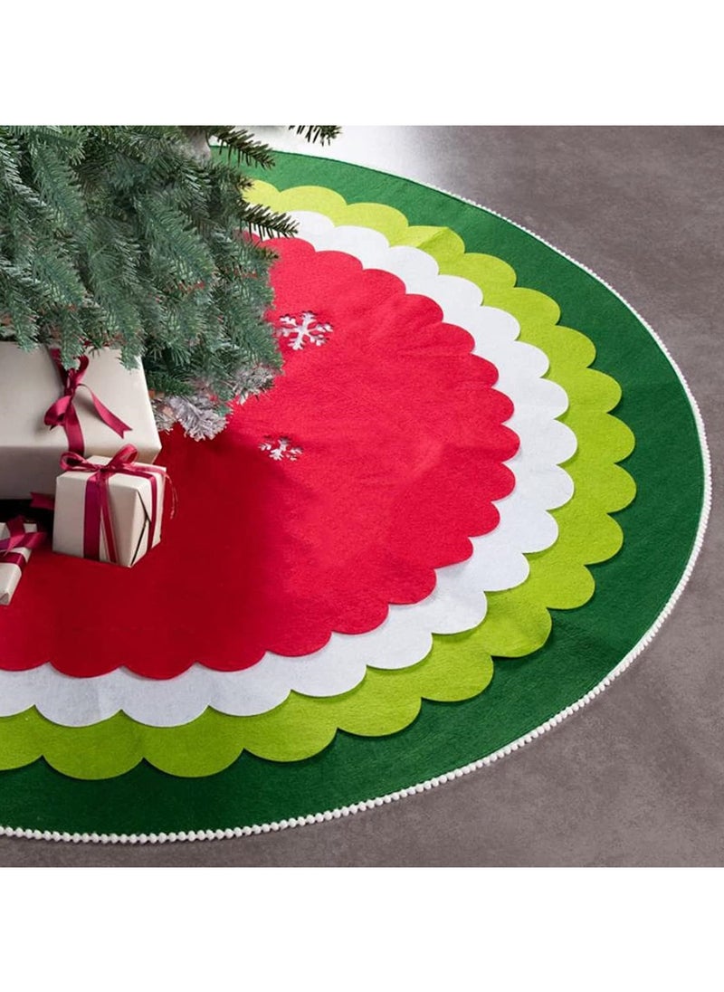 AUTOYSUR Christmas Tree Skirt,diameter 40in/100cm English Alphabet Christmas Tree Bottom Apron for Christmas Tree Holiday Home Party Indoor Decorations,for Christmas Tree Decoration  - Image 1
