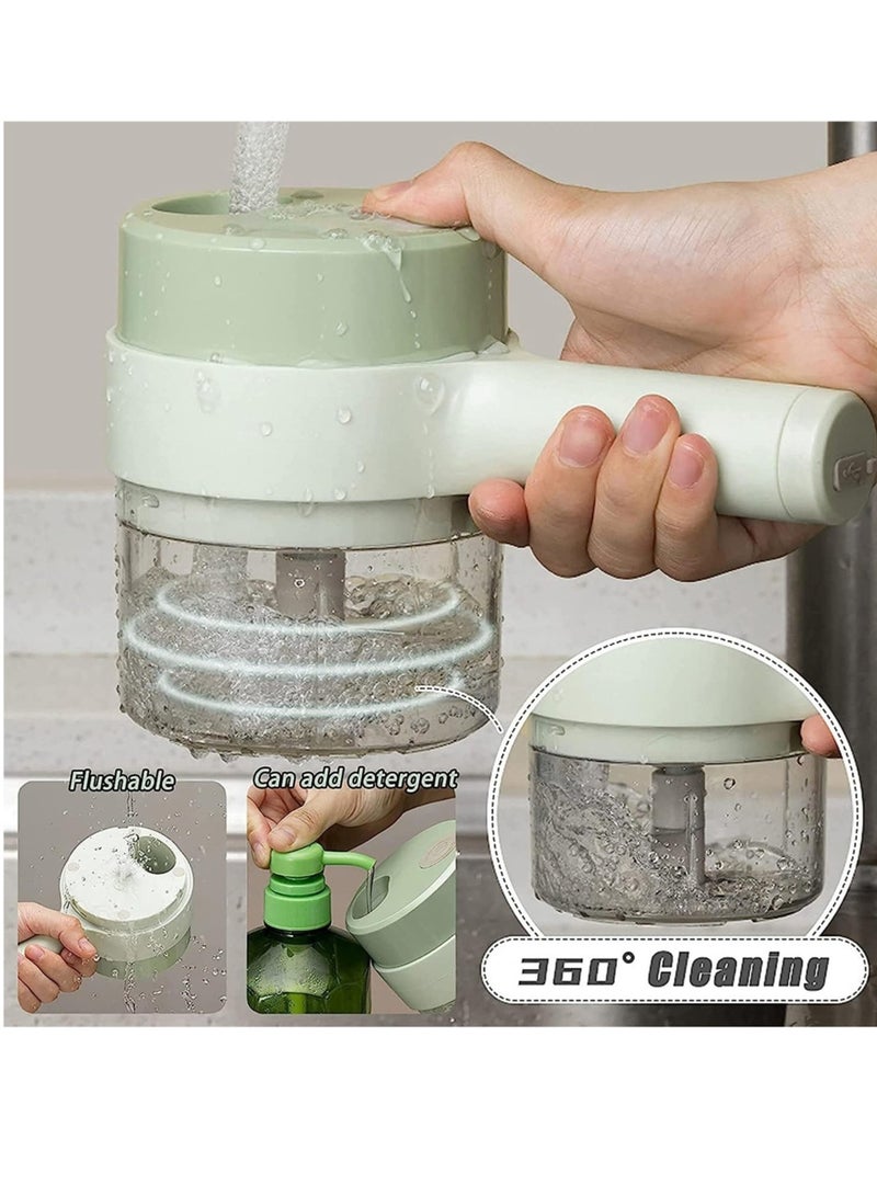 Electric Vegetable Cutter, No Suit for Large Vegetables, 4 in 1 Portable Handheld Electric Vegetable Cutter Set, Slicing, Cooking, Wireless Food Processor for Garlic Chili Onion  - Image 5