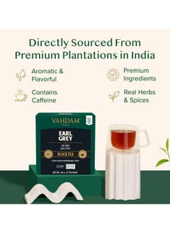 VAHDAM Earl Grey Black Tea Bags 15 Count High Caffeine Citrusy Bergamot Individually Wrapped  - Image 3