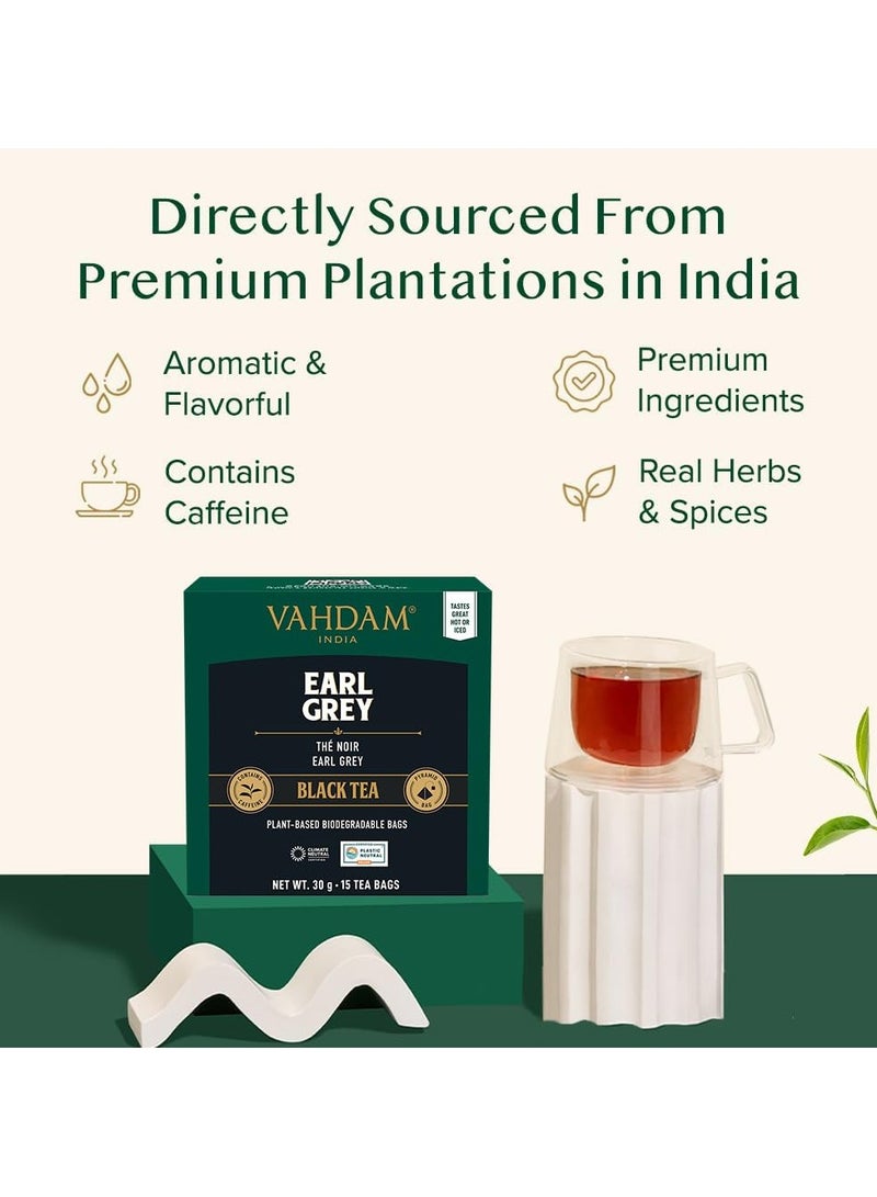 فادام أكياس شاي إيرل غراي الأسود 15 كيس شاي أسود عالي الكافيين بالحمضيات والبرغموت مغلف بشكل فردي - Image 3