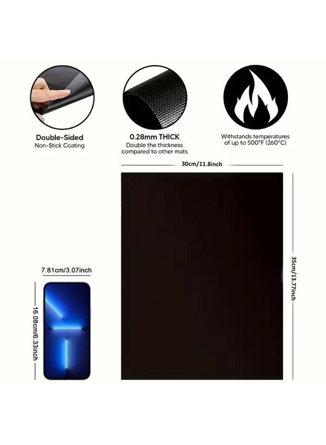 Black Heavy Duty Non Stick Oven Liner 2pcs Reusable Plastic Mat For Electric And Gas Oven - Image 4