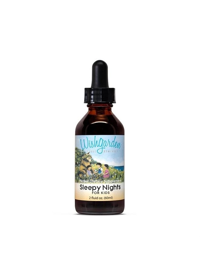Wishgarden - Herbs Sleepy Nights for Kids - All-Natural Herbal Sleep Aid Tincture Without Melatonin, Organic Sleep Supplement with Passionflower & Scullcap, Supports Safe and Restful Deep Sleep, 2oz - Image 1