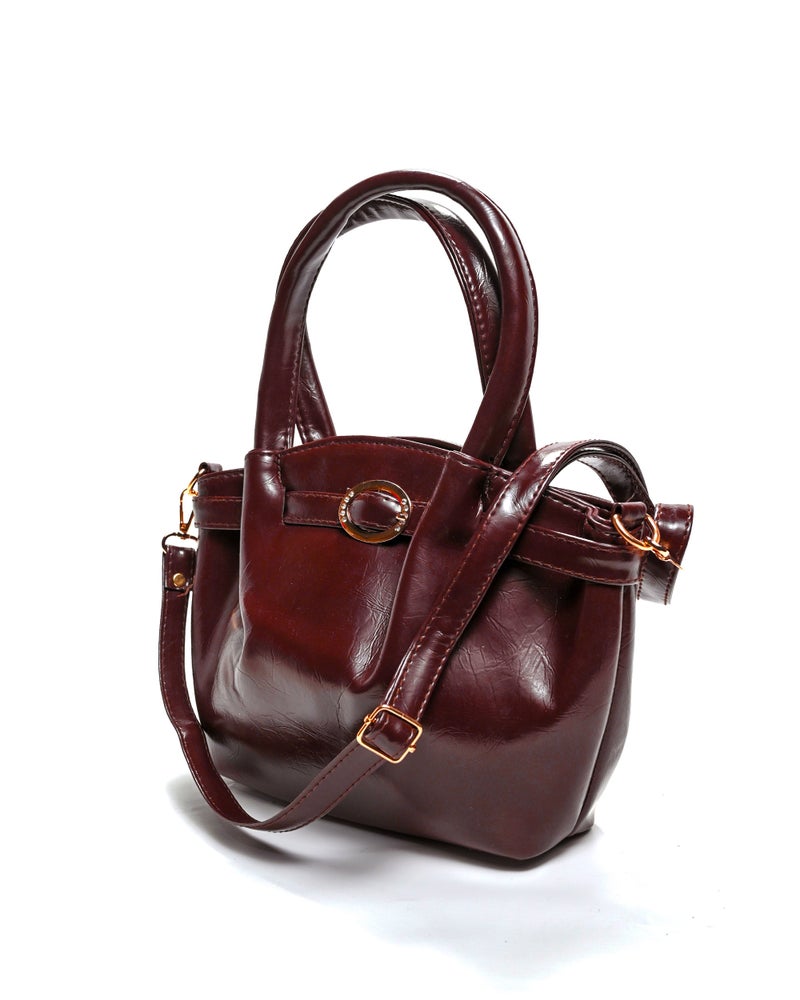 شنطة صغيرة جلد عصرية بمقبض مزدوج - Image 2