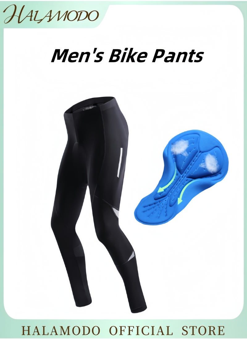 HALAMODO Men's Bike Pants Long 3D Padded Cycling Tights Leggings Outdoor Riding Pants Silicone Sports Cycling Pants Reflective Multifunctional Mountain Bike Riding Suit  - Image 1