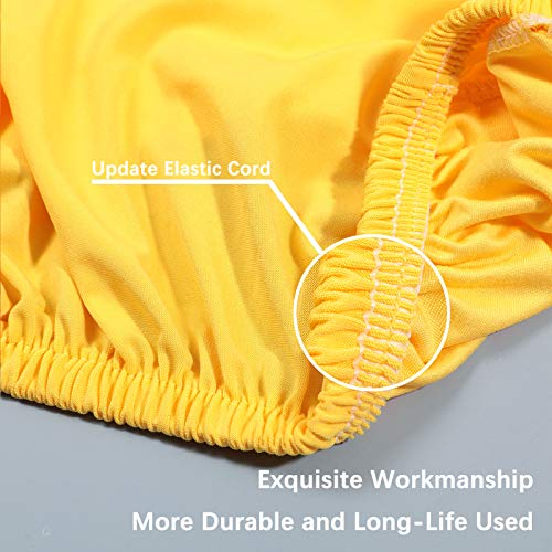 Dimatic 6 Pack Dining Chair Covers, Stretch Spandex Removable Washable Protector Chair Slipcovers for Dining Room Kitchen Hotel (Yellow) - Image 4