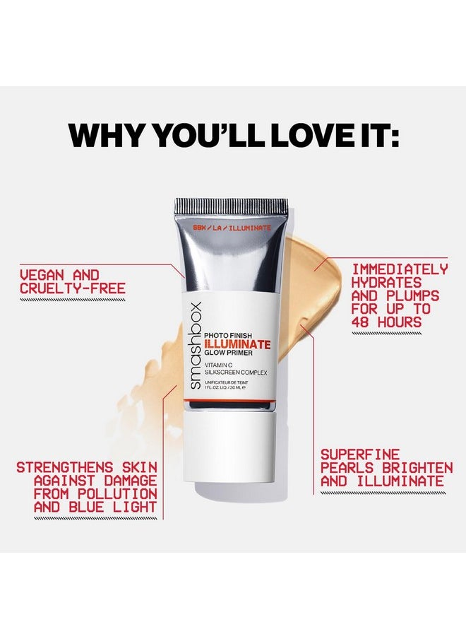 SmashBox Smashbox Photo Finish Illuminate Glow Makeup Primer | Luminous, Long Lasting, Hydrating, Vegan + Cruelty Free, 1 Fl Oz  - Image 4