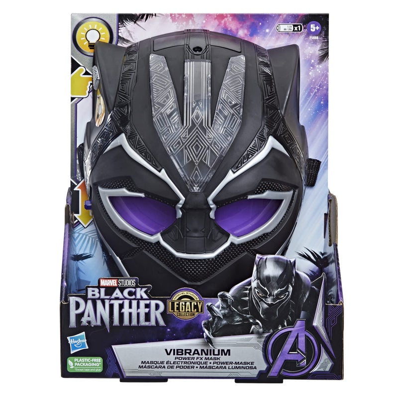 Marvel Black Panther Studios Legacy Collection Black Panther Vibranium Power FX Mask Roleplay Toy, Toys for Kids Ages 5 and Up - Image 3
