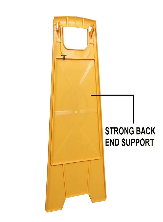 Amigos Store™ No Entry Caution Sign Board - Foldable Yellow ABS Safety Stand for Offices, Malls, Hotels, Hospitals, Commercial & Industrial Areas - Restricted & Hazard Zones-Pack of 1 - Image 4