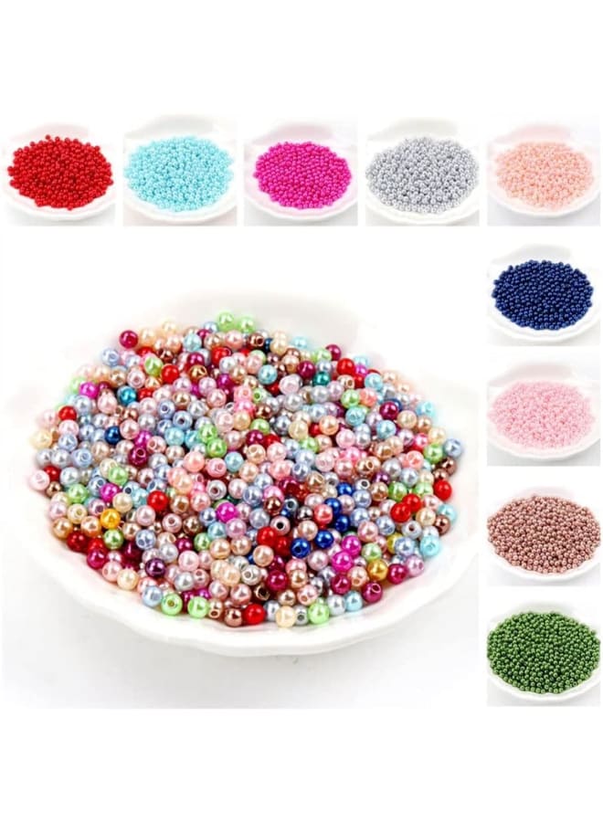 3/4/6/8/10/12mm Acrylic Spacer Beads Imitation Pearls Round Loose Beads For Jewelry Making DIY Garment Pearls Beads (Color : 7, Size : 8mm100pcs)  - Image 2
