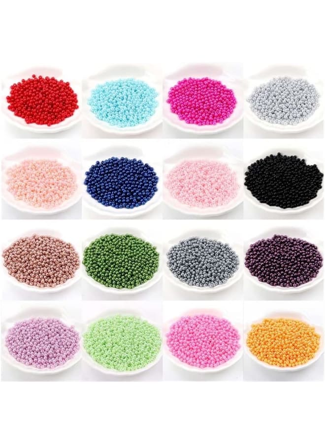 3/4/6/8/10/12mm Acrylic Spacer Beads Imitation Pearls Round Loose Beads For Jewelry Making DIY Garment Pearls Beads (Color : 7, Size : 8mm100pcs)  - Image 3