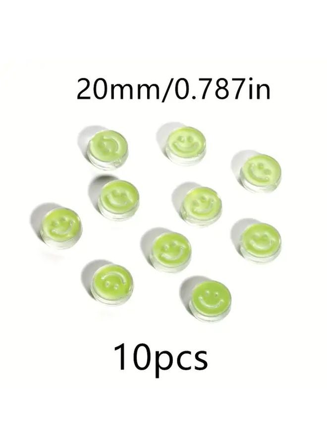 خرز أكريليك أخضر 20 مم 10 قطع لصنع المجوهرات والأساور يدويًا - Image 1