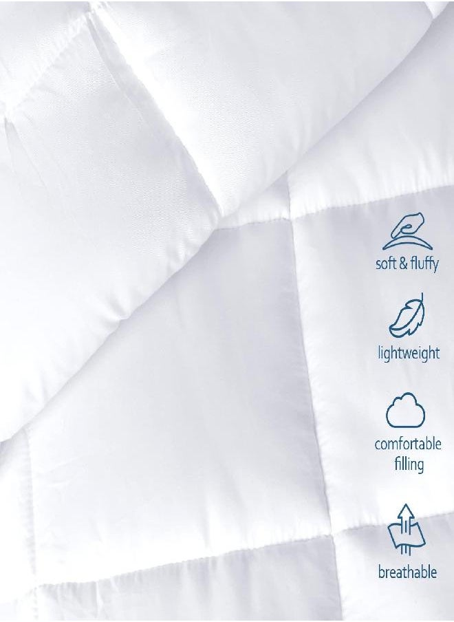 Moonsea Down Alternative Comforter Queen/Full Size White, Queen Bed Quilted Comforter with Corner Tab, Cooling, Lightweight, All Season, Plush Siliconized Fiber Filling - Box Stitched  - Image 2