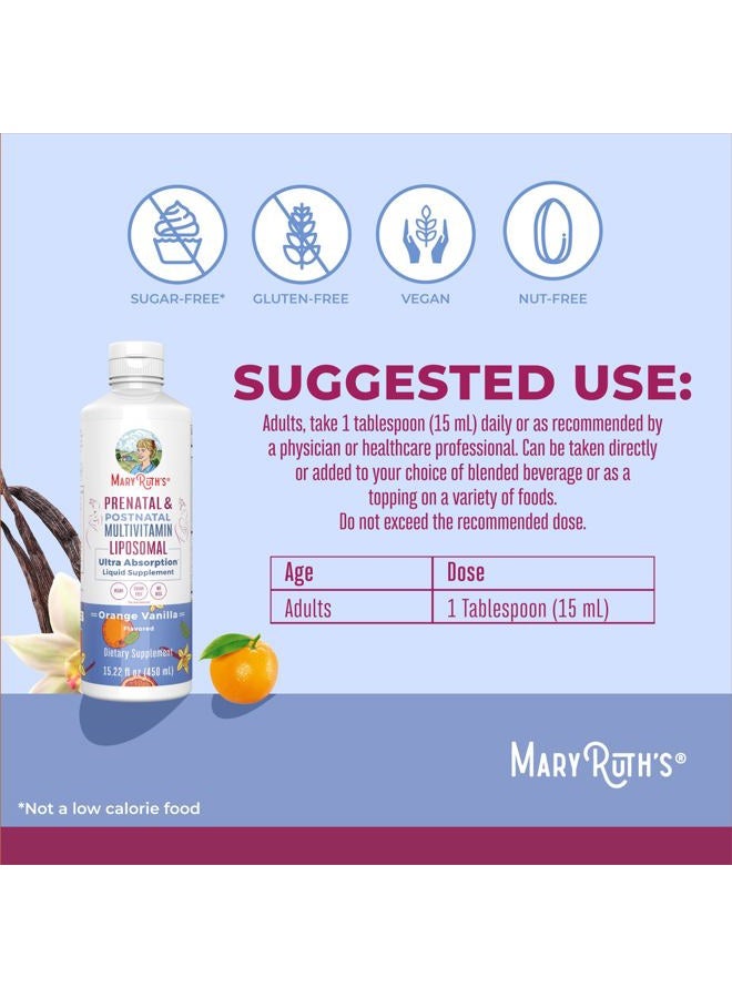 MaryRuth Organics فيتامينات متعددة قبل وبعد الولادة للنساء | خالي من السكر | مصمم قبل الحمل، أثناء الحمل والرضاعة | فيتامينات قبل الولادة | نباتي | غير معدّل وراثيًا | خالي من الغلوتين | 30 حصة - Image 3