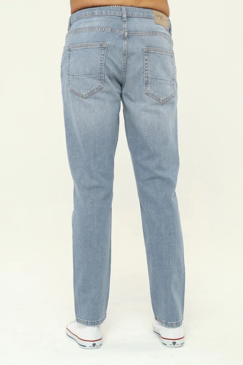 Cedy Denim Men's Yüksel Waist Wide Cut Piggy Leg Denim Trousers Regular Fit Jean C336