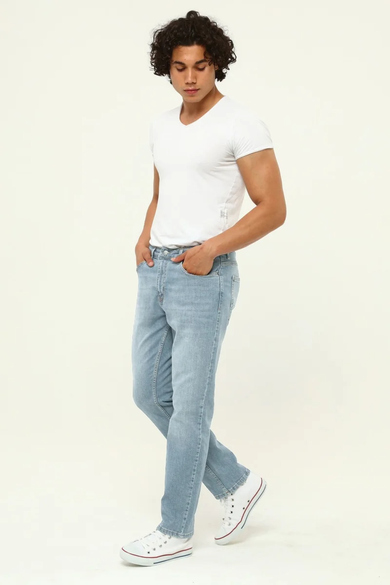 Cedy Denim Men's Yüksel Waist Wide Cut Piggy Leg Denim Trousers Regular Fit Jean C336