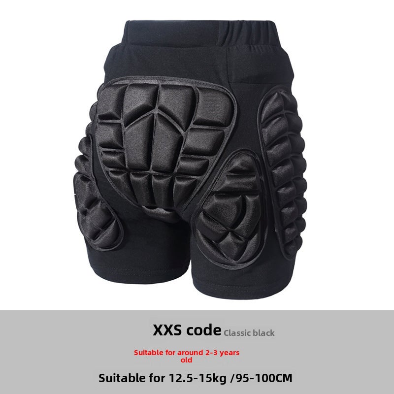 Generic Multi-Color Protective Padded Shorts for Skating and Skiing Black XXS