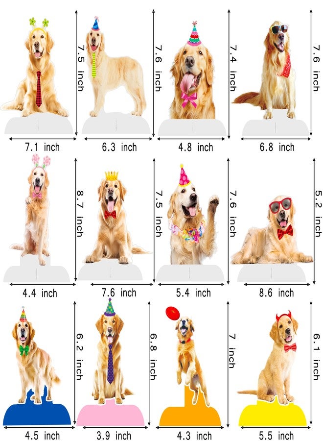 اوموني قطع مركزية على شكل خلية نحل من جولدن ريتريفر لتزيين طاولات حفلات الكلاب، 12 قطعة، زينة لحفلات أعياد ميلاد جولدن ريتريفر، زينة لحفلات الكلاب، قطع مركزية على طاولات الجراء لمستلزمات حفلات الكلاب - Image 4