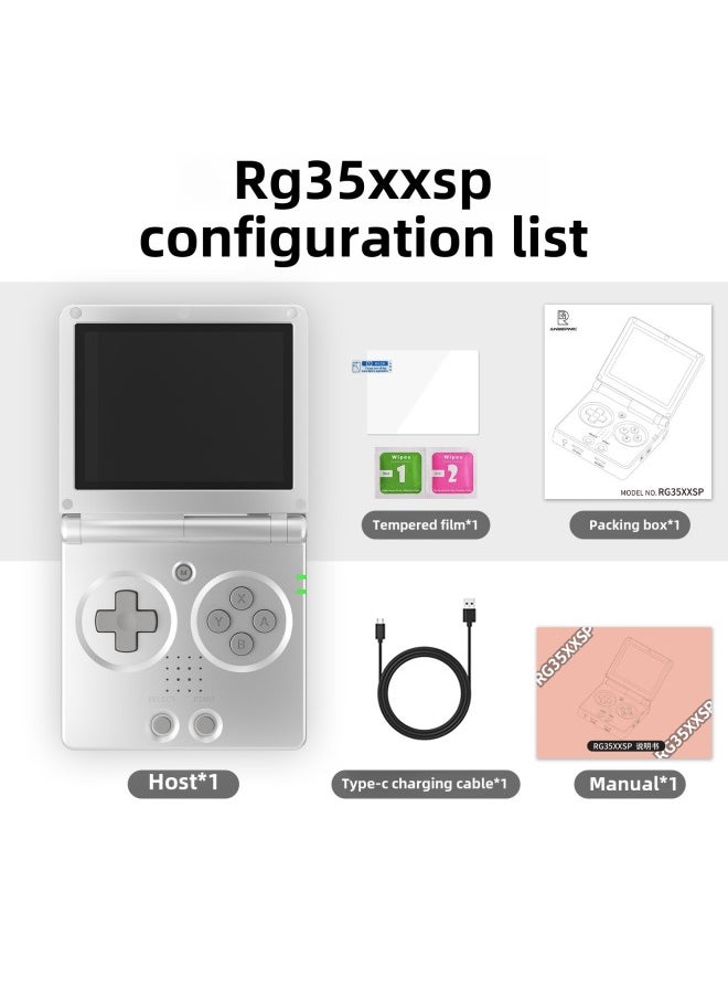 Generic - RG35XXSP Game Machine Wireless Flip Open Source Handheld Retro Handheld PSP HD TV Game Machine 1 Wholesale-Product Color:35xx Sp 32+64g English Version-Model:Silver - Image 1