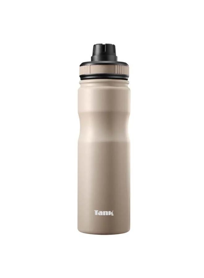 Tank Stainless Steel Water Bottle 650mL, Up to 12Hrs Cold, Off white - Image 1