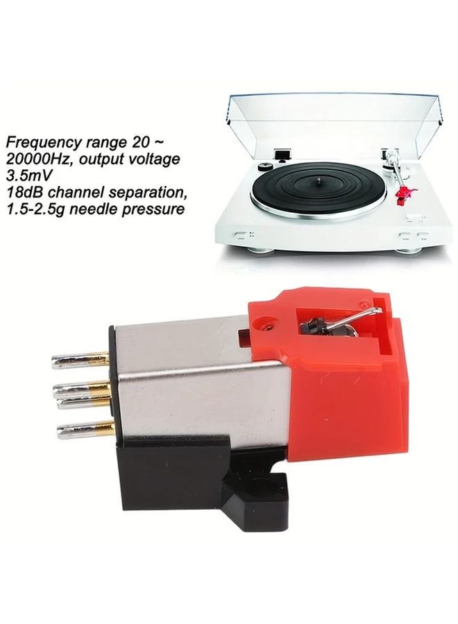 AT91R Dual Moving Magnet Turntable with Diamond Stylus Carbon Fiber Cartridge Red Black - Image 5