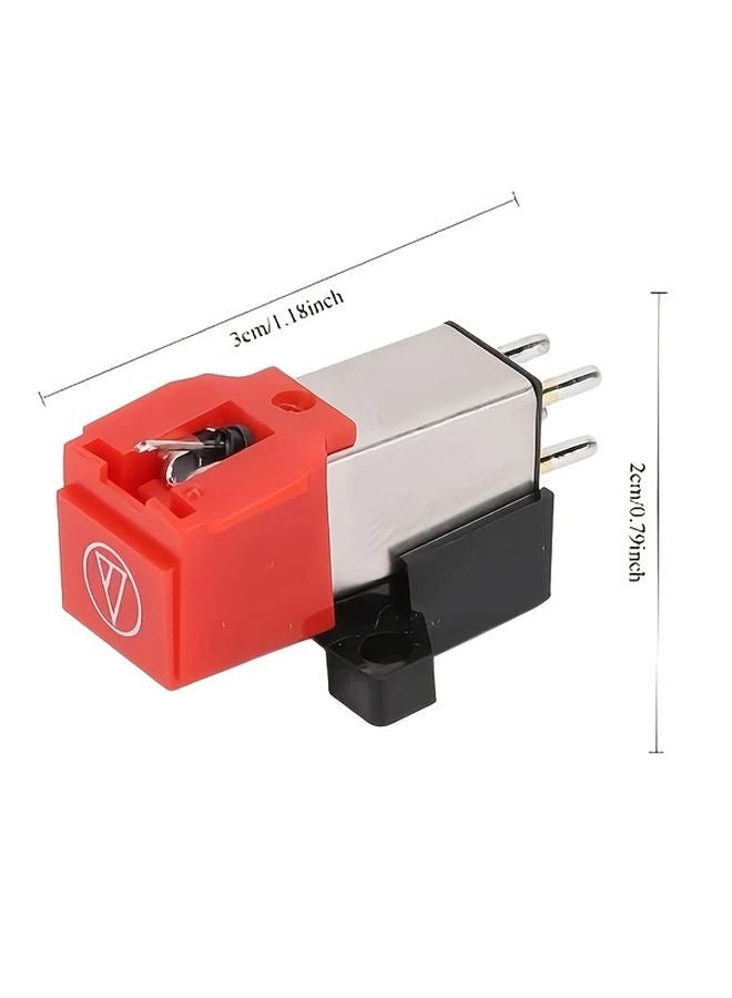 AT91R Dual Moving Magnet Turntable with Diamond Stylus Carbon Fiber Cartridge Red Black - Image 4