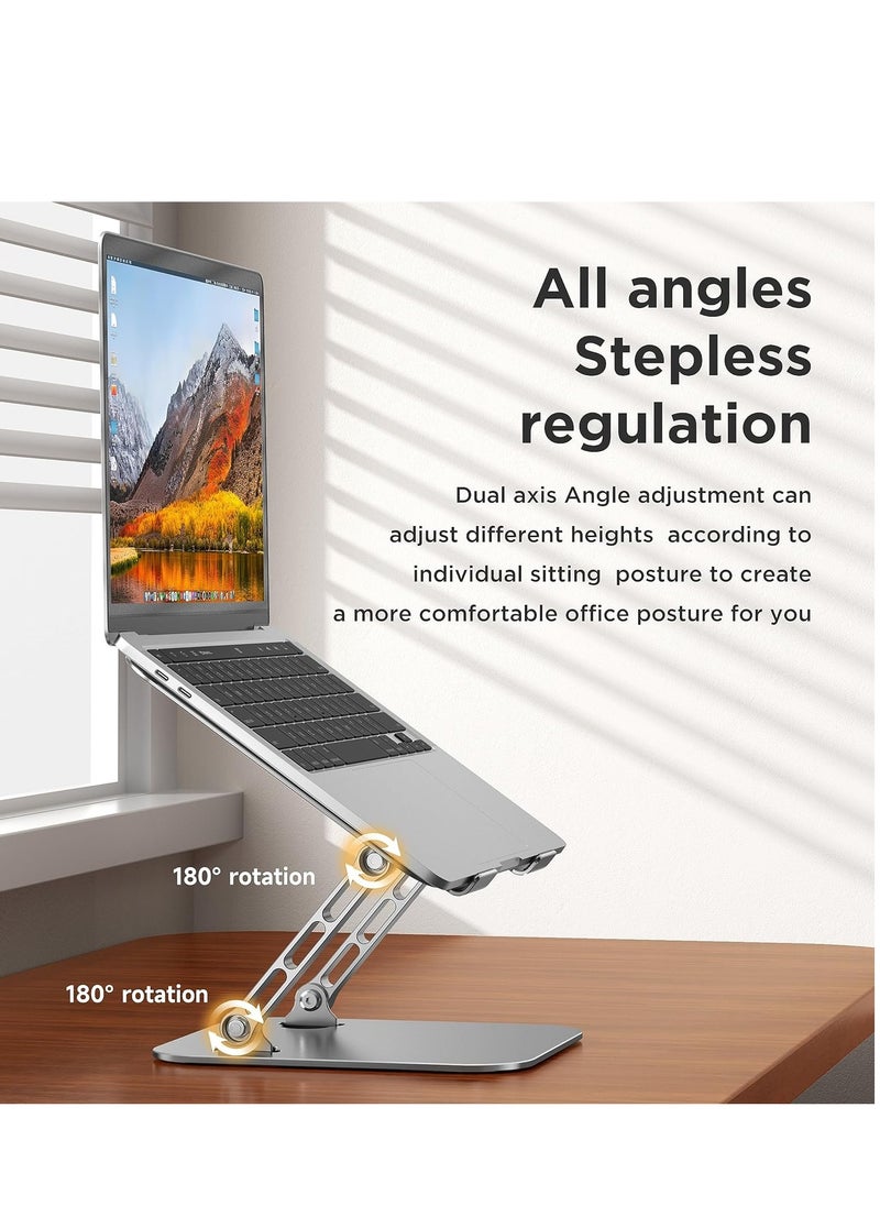 Generic Laptop Stand, Ergonomic Adjustable Height/Angle, Foldable, Non-Slip, Aluminum Alloy, Load Capacity 20 lbs, Compatible with MacBook Air/Pro/Dell XPS/HP/Lenovo, etc.10-16" Inches  - Image 5