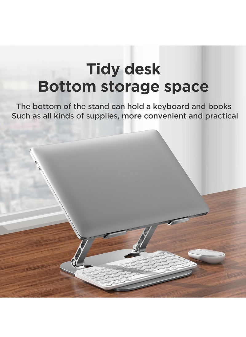 Generic Laptop Stand, Ergonomic Adjustable Height/Angle, Foldable, Non-Slip, Aluminum Alloy, Load Capacity 20 lbs, Compatible with MacBook Air/Pro/Dell XPS/HP/Lenovo, etc.10-16" Inches  - Image 4