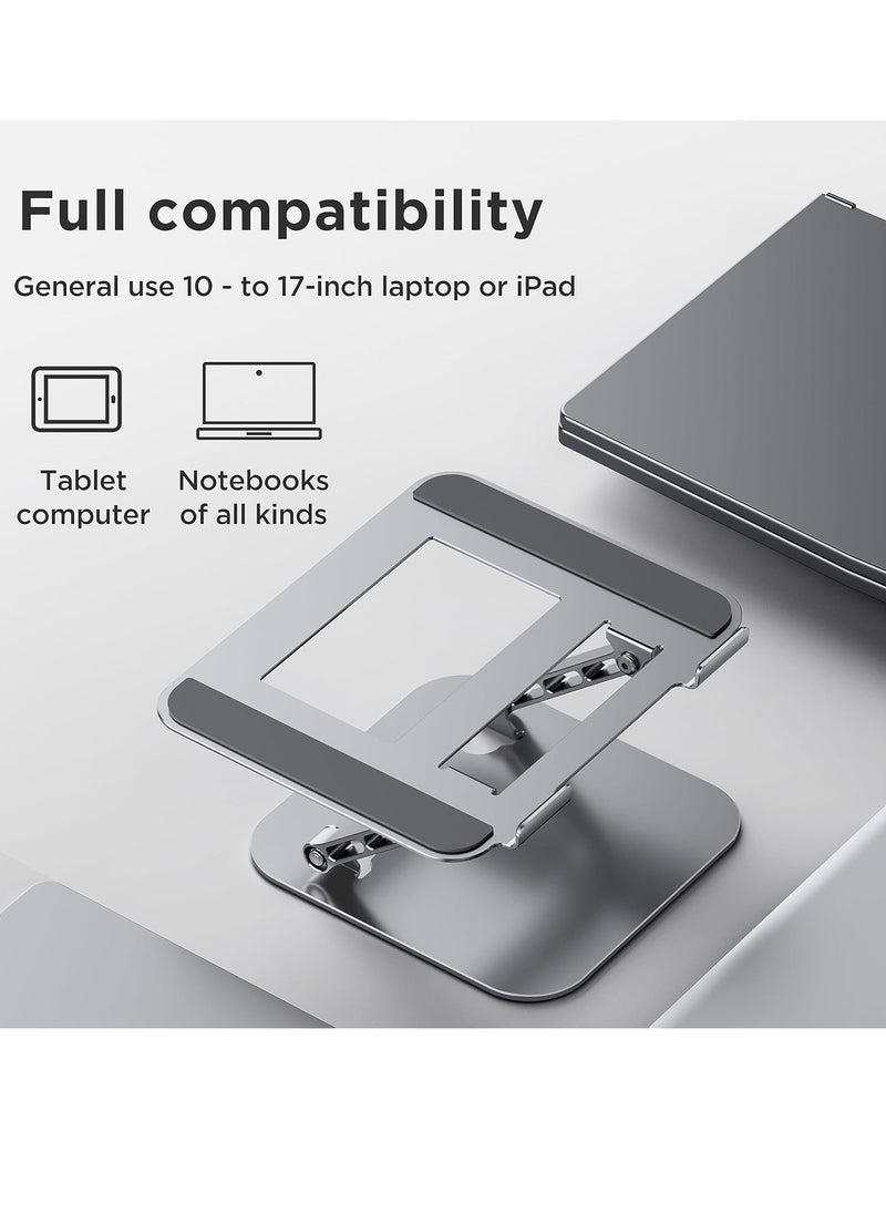 Generic Laptop Stand, Ergonomic Adjustable Height/Angle, Foldable, Non-Slip, Aluminum Alloy, Load Capacity 20 lbs, Compatible with MacBook Air/Pro/Dell XPS/HP/Lenovo, etc.10-16" Inches  - Image 3