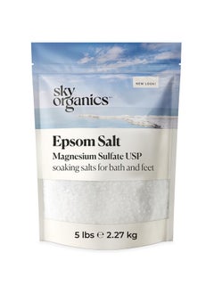 - Epsom Salt Bath Soak, 5 Lbs - Magnesium Sulfate Usp - 100% Pure, Medium Grain - Unscented - Soaking Bath Salts - Resealable Bag - Natural, Vegan & Cruelty Free - Self Care - Bath & Feet