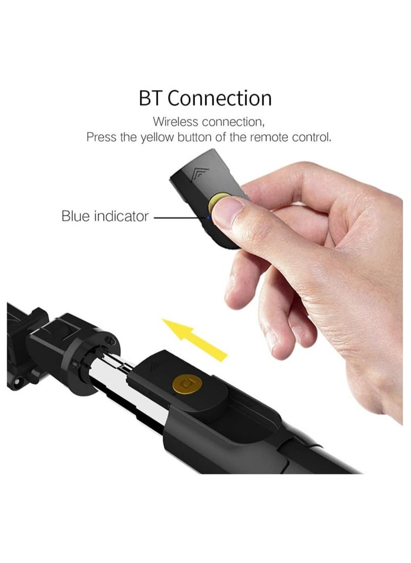ELTRAZONE - Selfie Stick, K07 Selfie Stick Integrated Tripod BT 4.0 Wireless Selfie Stick Mini Portable Extendable Selfie Stick Tripod for Smart Phone - Image 1
