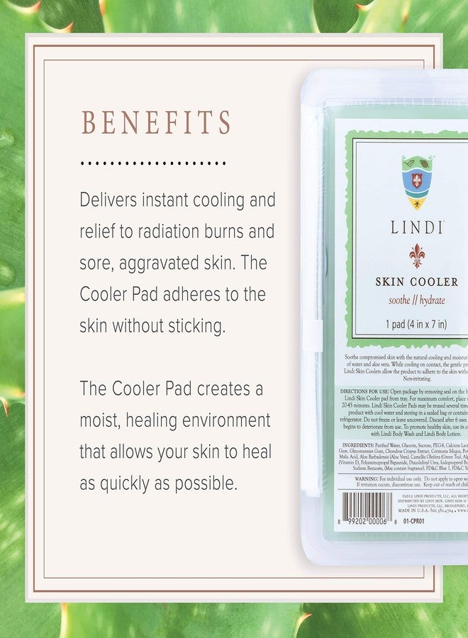 LINDI SKIN Cooler Pad - Cooling Hydro-Gel Formulated to Reduce Redness and Inflammation - Infused with Aloe Vera and Green Tea to Sooth & Relieve Radiation Burns (1 Pack, 4x7 inch) - Image 3